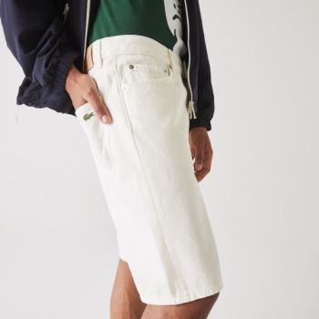 Lacoste Regular Fit Five-Pocket Denim Shorts Pánské - Kraťasy Bílé | CZ-wFENAJ